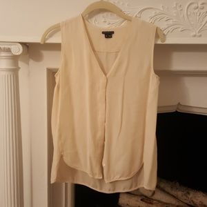 Theory Ivory Silk Sleeveless Blouse Sz S/P